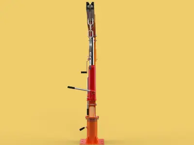 SWIVEL LIFTING HYDRAULIC CRANE MANUAL HAND CRANK WINCH HOOK JIB 3D model