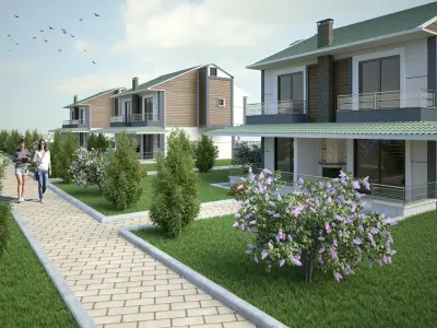 Summer Holiday Village Scene 3D model