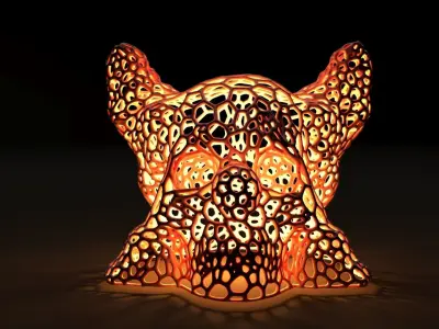 Clown skull lamp 3D print model