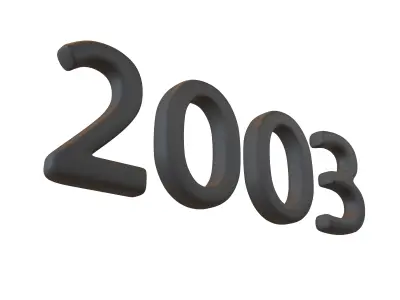 Year Number 2003 v1 001 Low-poly 3D model