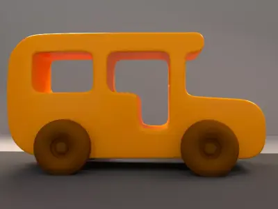 Low Poly Toy Bus Low-poly 3D model