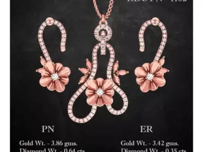 Pendant Earrings combo - 1102 3D print model