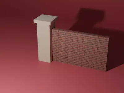 Park wall 3D model