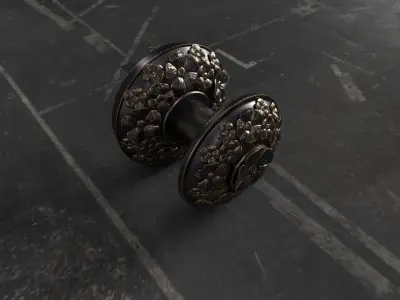 Brass Door Handles 3D model 3D model