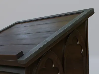 Bookstand 1 wooden box Low-poly 3D model