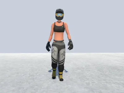 Dirt biker- Avatar Female Biker Low-poly 3D model