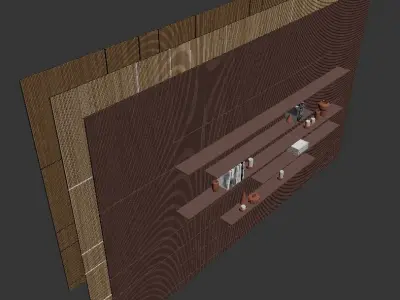 Decorative wall panel set 10 3D model