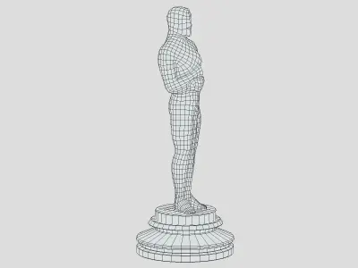 Oscar Award Low Poly Gold Matte Low-poly 3D model