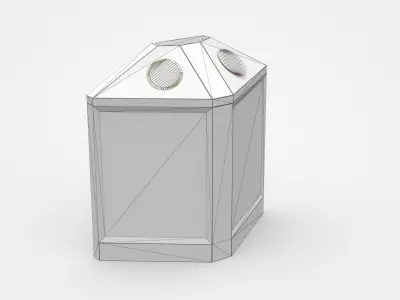 Attachable Trash Bin For Recycling With Two Holes 3D model