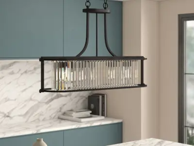 Bunton 4 - Light Kitchen Island Geometric Pendant 3D model