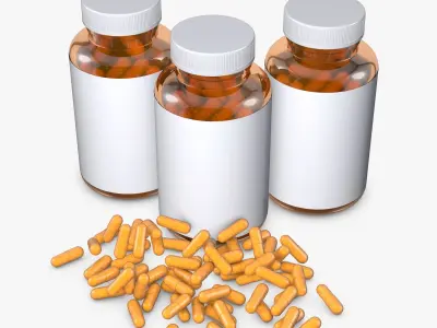 Bottle of pills 3D model