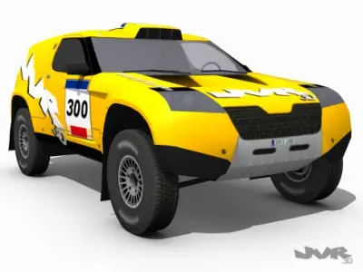 Rally Raid Prototype Race Car Low-poly 3D model