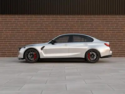 Automotive Industrial Brick 3D Scene - Render Backdrop 3D model