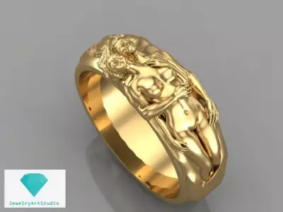 Ring Love Man  and Woman Free 3D print model