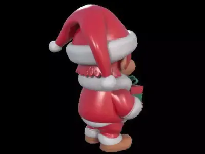 Mischievous Chucky Inspired Santa with Gift 3D print model