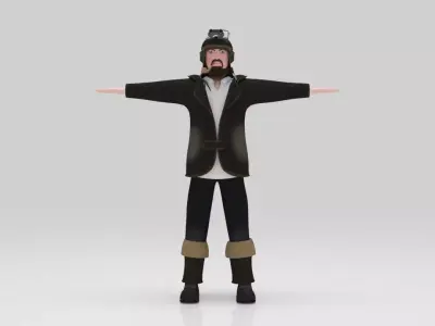 Character Stanco Rigged Engineering Classic Low-poly 3D model