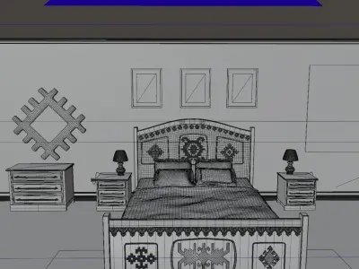 Bedroom  ethno style 3D model