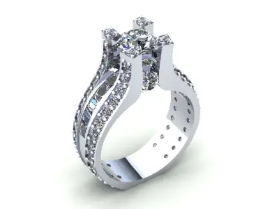 Queen Wedding Ring 367 3D print model