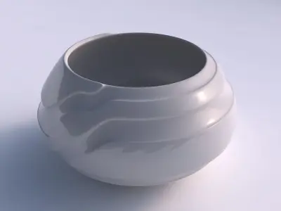 Bowl squeezed twisted with smooth ribbons 3D print model