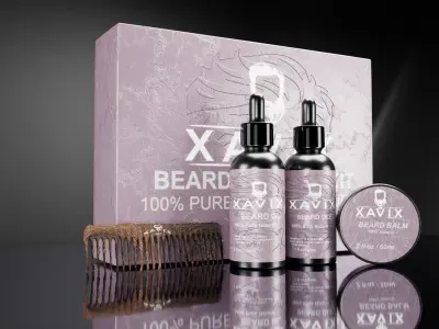 Premium Beard Care kit 3D Model Low-poly 3D model