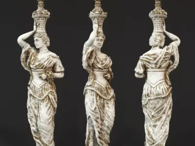 Statue of woman holding vase 3D print model