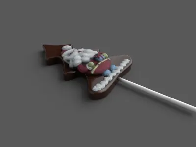 Santa Cookie Low-poly 3D model