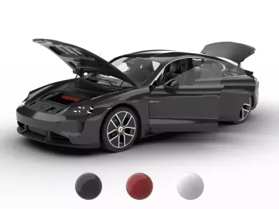 Porsche Taycan Turbo S 2025 HQ 3d model 3D model