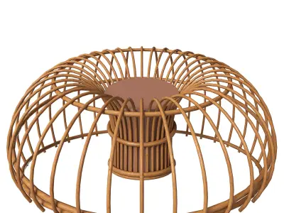 Wicker seat Low-poly 3D model