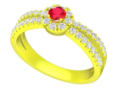 A5354 Fashion Diamond Women Ring 3D print model