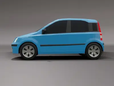 Fiat Panda 2004 low poly 3D model Low-poly 3D model