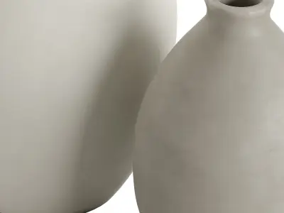 Matte Teardrop Vase Set Of 3 3D model