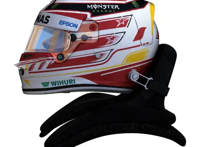 Hamilton helmet 2018 Low-poly 3D model