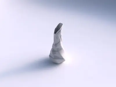 Vase twisted top bent hexagon 2 with smooth ribbons 3D print model