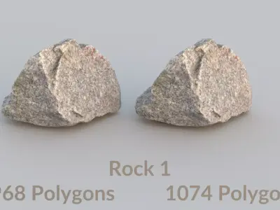 Realistic Granite Rock Scan 3 Free low-poly 3D model
