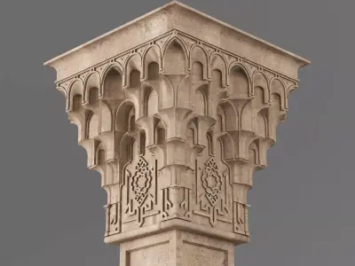 Classic Islamic Muqarnas Column 004 3D model
