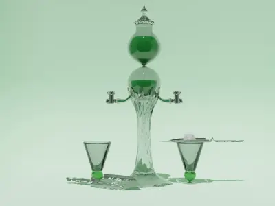 Absinthe Decanter Set 3D model