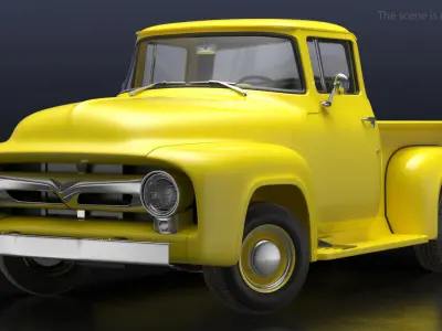 Classic Pickup Truck Rigged 3D model