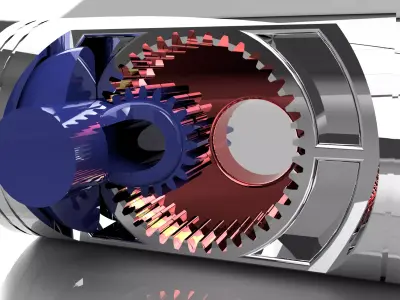 Concept Opposed piston Engine  3D print model