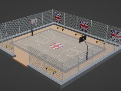  Basketball Stadium - England Low-poly 3D model