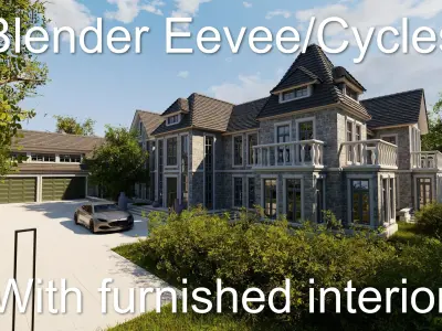 Large Mansion 2021 Blender Eevee and Cycles 1 3D model