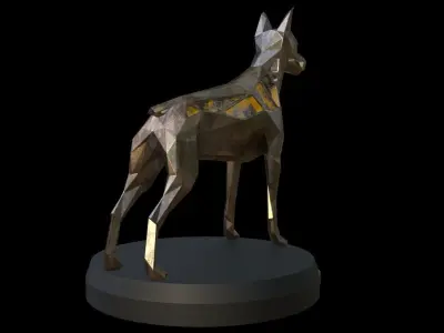 Steampunk Doberman Pinscher  Low-poly 3D model