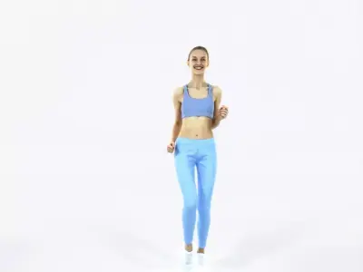 Beauty 03K Running Jogging Sports Woman Low-poly 3D model