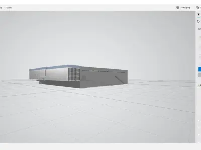 3d office and industrial zone Low-poly 3D model