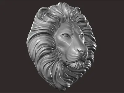 Lion bas relief  3D print model