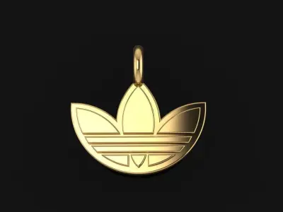 DAINTY CUTOUT FRAME ADIDAS STYLE PENDANT NECKLACE 3D print model