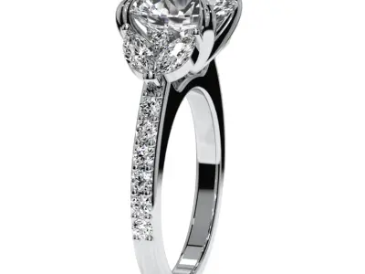 Luxury engagement ring marqusie sides 3D print model
