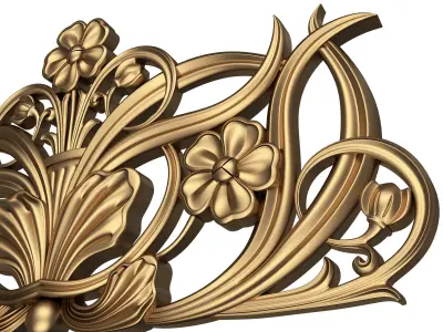 Carved Plaster Molding Decoration 045 Low-poly 3D model