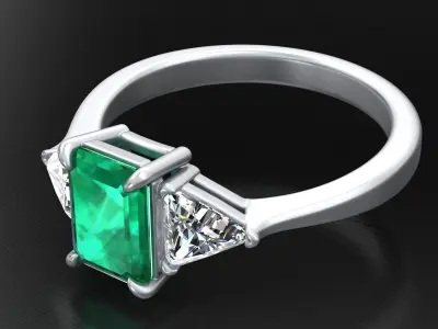 Ring fashion silver gold 3D print model