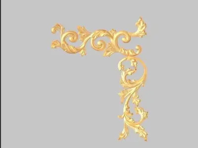 pattern wood machine cnc carving Classic  of luxurious gold  3D model