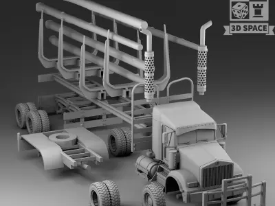 logging truck 3D print model